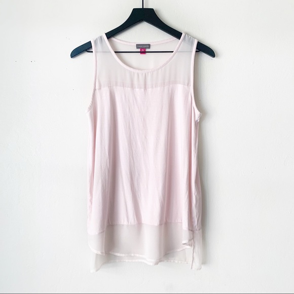 Vince Camuto Tops - 🌿 Vince Camuto Light Pink Sleeveless Blouse Women’s Size Medium Petite